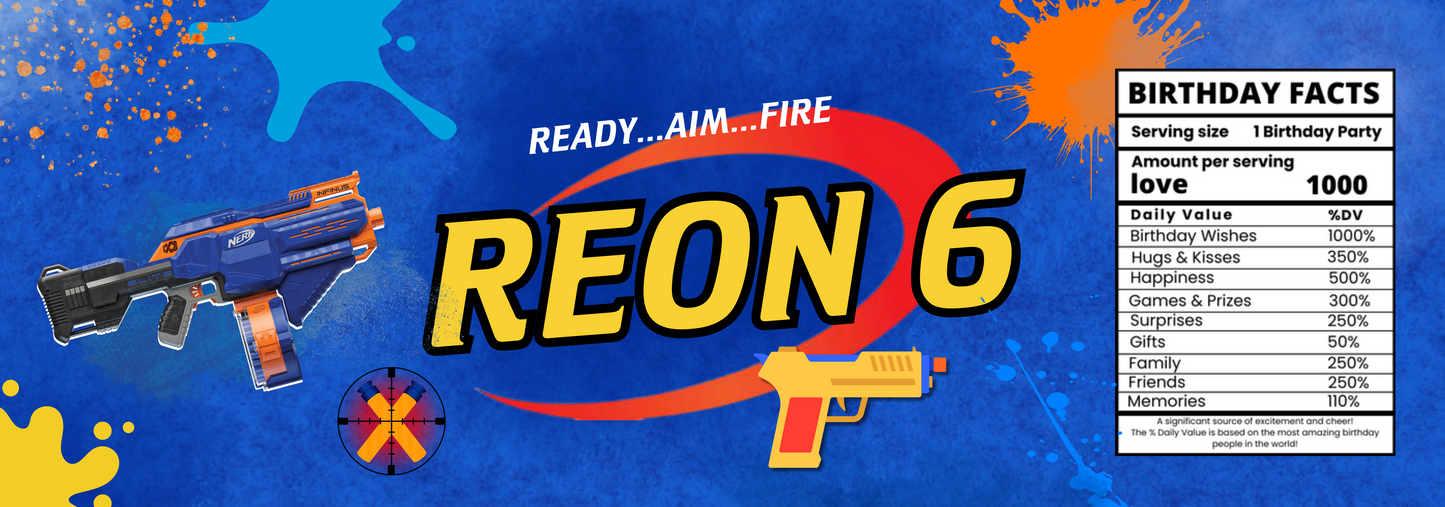 Nerf Wars Water Bottle Wrappers - editable
